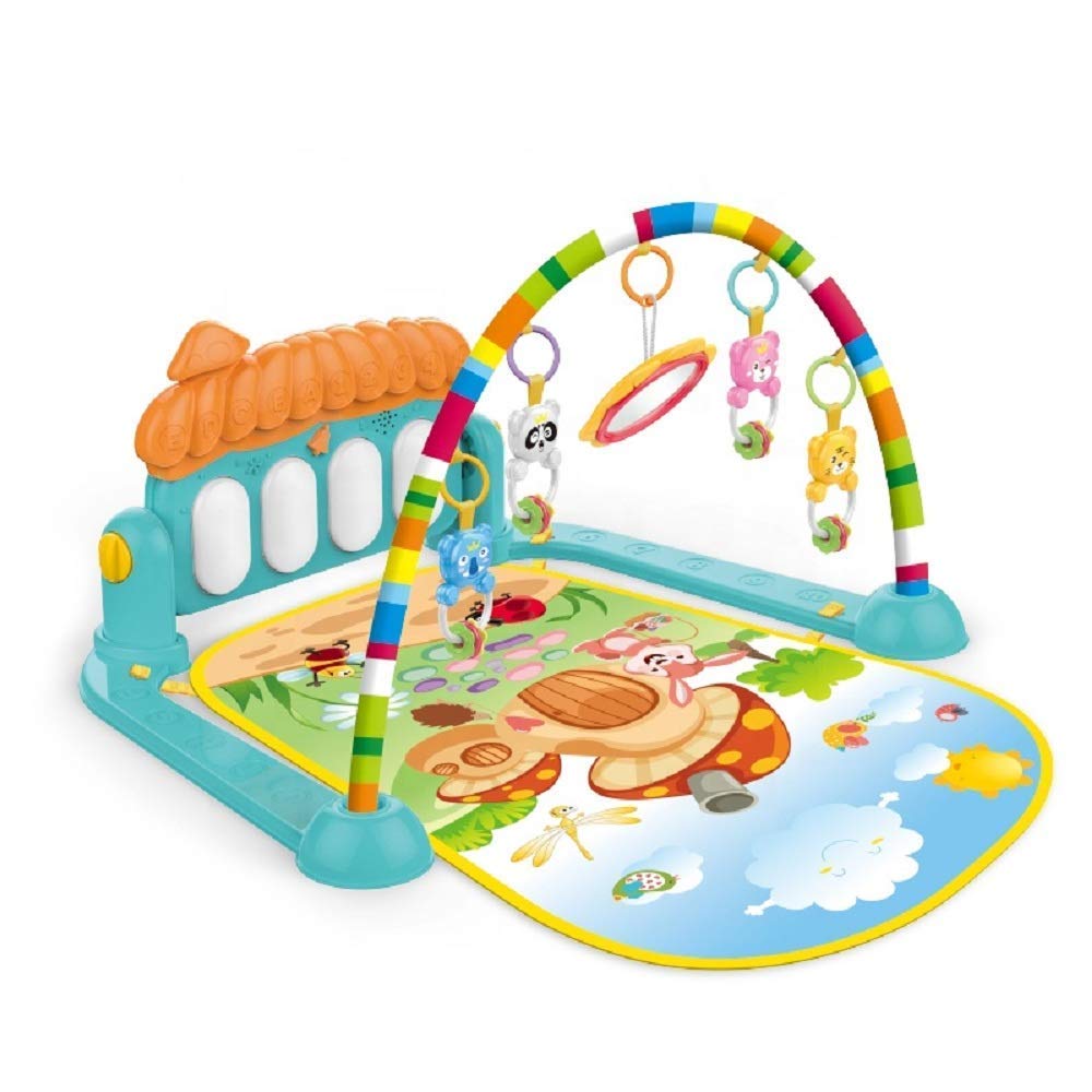 Huanger - 3 In 1 Newborn Baby Play Gym Piano Fitness Rack - Activity Mat