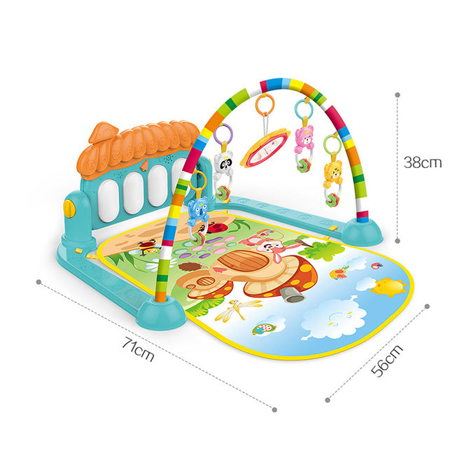 Huanger - 3 In 1 Newborn Baby Play Gym Piano Fitness Rack - Activity Mat